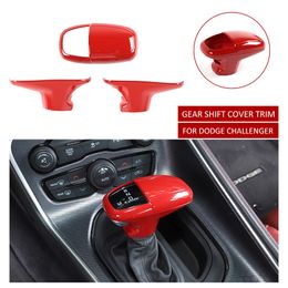Red ABS Car Gear Shift Cover Trim For Dodge Charger / Challenger 15 years + / Durango 18 years +