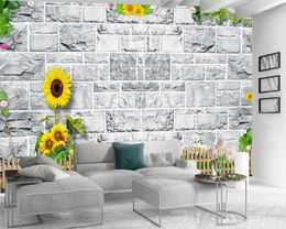 Photo Wallpaper 3d Flower Modern Wallpaper Simple Retro Bluestone Flowers Romantic Floral 3d Wallpaper