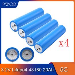 16pcs Cylinder 43180 20Ah E bike sooter Power tools 3.2V Lifepo4 Starting Battery Cells of 12V 24V 36V 48V 60V Pack