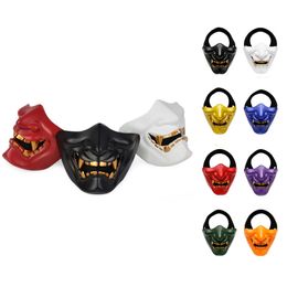 -Prajna mezzo del fronte di protezione Maschera Samurai Horror Skull Mask per Halloween Cosplay Costume Party e Movie Prop JK2009XB
