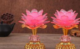 7Color for Lotus Flower Lamp Buddhist Prayer Lamps 52 Buddhist Songs Buddha Music Machine LED Color Changing Buddha Temple Light