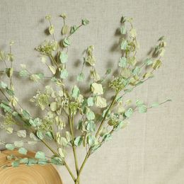 Single Artificial Paper Branch Simulation Dried Flower Home Office Wedding Decoration Plants Display Paper Green Grass Flower Bouquet