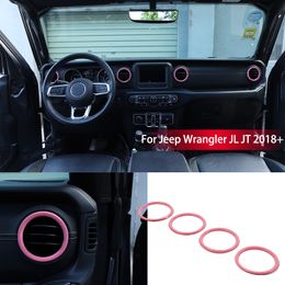 Pink Ashboard Air Conditioning Vent Trim For Jeep Wrangler JL JT 2018+ Factory Outlet Auto Internal Accessories