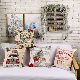 18" Throw Pillow Covers Christmas Decorative Couch Pillow Case Square Cushion Cover for Sofa Couch Bed Car JK2009PH