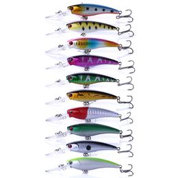 100pcs/lot fishing tackle 3D eyes Colourful Minnow lure 9cm 8g Swimbaits hard bait isca artificial carp fishing MI088