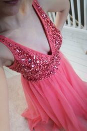 Fashion Beads Tops Tulle Evening Dress V Neck A-line Long Prom Gown Vestidos De Festa Custom Made