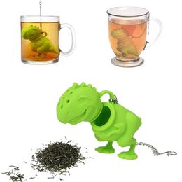 Dinosaur Popular New Tea Filter Tea Bag Holder Infuser Loose Leaf Strainer Herbal Silicone Filter Diffuser Tea Accessories