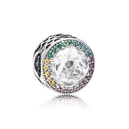 NEW 100% 925 Sterling Silver 791725CZMX-1 Multi-Color Radiant Hearts Charm, Multi-Colored CZ Original Women Jewellery