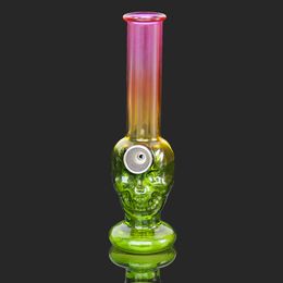 6.06 Inches Glass Bong Beaker Skull Shape Bottle Colourful Thick Glass Water Bong With Metal Bowl Ash Catcher Oil Dabbing Bubbler