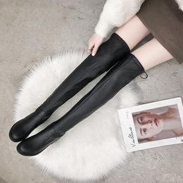 Slim Boots Sexy Over The Knee High Pu Women Snow Women's Fashion Winter Thigh Shoes Woman Feminina Leather Boots