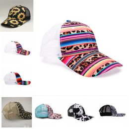 Leopard Rainbow Print Baseball Cap Snake Sunflower Cow Printed Mesh Cap Women Men Fashion Visor Hat