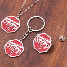 Game The Last of Us Part II 2 Firefly Logo Badges Necklace&Keychain 3D Metal Enamel Pins Collection Souvenir For Fans Jewellery