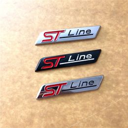 Металл STline ST линия автомобилей герба Знак Авто Наклейка 3D наклейки эмблемы для Ford Focus ST Mondeo Chrome Matt Silver Black