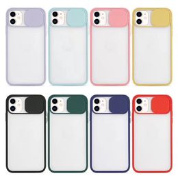 Candy Sliding Lens Camera Protection Hard Acrylic Back Soft TPU Silicone Case Cover For iPhone 12 Pro Max 11 XS XR X 8 7 6 6S Plus SE 2020