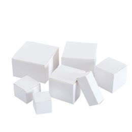 4x4x7cm 6x6x13 multi-size cosmetic gift keychain accessory packaging small white box 350g folding carton can be Customised LOGO