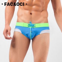 Sexy mens Swimsuit men low waist Swim Boxer Shorts creative design Boxer Briefs Maillot De Bain bathing suit New Fashion