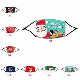 Adults Christmas Party Face Masks 13 Styles Reusable Washable Cartoon Printed Mouth Cover Windproof Anti Dust Masks With Philtre BH4038 DBC