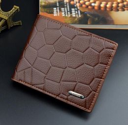 3pcs Men PU Stone Prints 2foldable Flap Short Wallet Black Coffee Yong men Credit card holder Purse