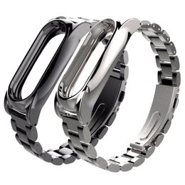 Uhren-Bands für MI-Band 2 Gurt plus Edelstahl-Metall-Schraubenloser Handgelenk Miband Smart Armband Uhrband