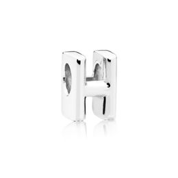 NEW 100% 925 Sterling Silver Original 797462 LETTER H CHARM Beaded Simple Fashion Women's Jewellery Suitable DIY Bracelet Gift