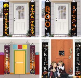 Party Banner Flags For Halloween Christmas 180*32CM 100D Polyester Banner Home Door Sign Flags Set Wholesale DHL Free Shipping SN3220