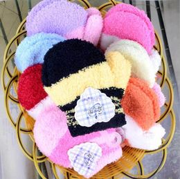 Warmom Kids Coral Fleece Thicken Winter Gloves Keep Warm Children Baby Plush Furry Full Finger Mittens Soft Gloves 1-6years old