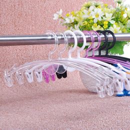 Transparent plastic fashion panty hanger thickened bra hanger with clip special underwear hanger for clothing store HHF923