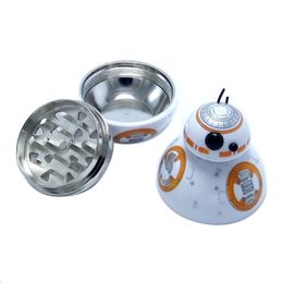 Cute tobacco grinders 2inches 3 Layers herb Grinder Spice Miller Robot Shape Smoking