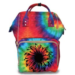 Designer- Sunflower Fashion Diaper Bag Personalizzato Baby Travel Backpack Aztec Stampa borsa Mummia Borsa per pannolino con cinturino passeggino