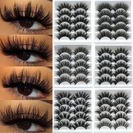 3D Mink eyelash False Eyelashes Set 5 Pairs Dramatic Soft Natural Thick Fake Eyelash Extension Cross Faux Eyelashes Makeup Lashes DHL free