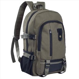 H25 Mens Military Canvas Backpack Zipper Rucksacks Laptop Travel Shoulder Mochila Notebook Schoolbags College School Bags