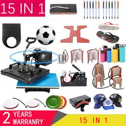 15 In 1 Heat Press Machine,Sublimation Printer/shoe Transfer Machine Pen Heat Press For Mug/Cap/T shirt/shoe/bottle/pen/football