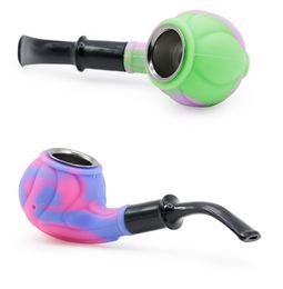 Arrival silicone smoking 5.3 inches colorful hand pipe with individual packing glass pipe