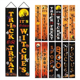 Party Banner Flags For Halloween Christmas 180*32CM 100D Polyester Banner Home Door Sign Flags Set Wholesale DHL Free Shipping