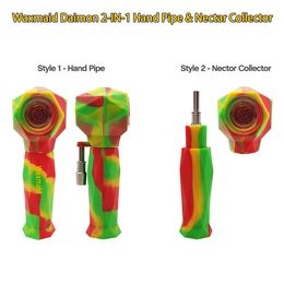Waxmaid 5.31 pollici Daimond 2 in 1 accessori per fumo di fumo tubo nettare Collector Sei colori misti Spedizione dal magazzino statunitense