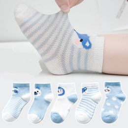 5 pairs/Lot 2020 Children Soft Cotton Socks. Boy Girl Baby Cute Cartoon Mesh Socks. For Spring Summer Fashion Kids Gifts CN LJ200828