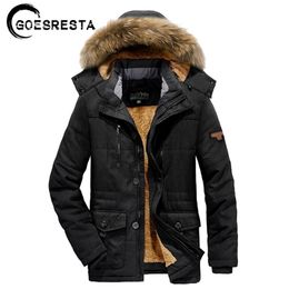 Marca Caldo Addensare Giacca invernale Parka Cappotto Uomo Collo di pelliccia militare di alta qualità Giacca da uomo casual in pile Large Size L-6XL 201027