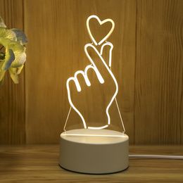 3D Night Light USB Lamp Valentines Day Gift Love Heart Lamp Bedroom Child Living Room Home Decor w-00591
