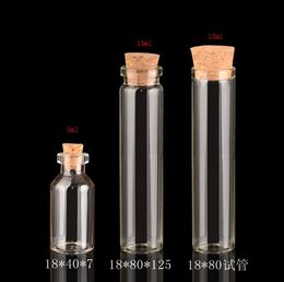 500pcs/lot 5m 13ml tube transparent glass vials with wood plug long type glass jar,Glass Bottles for gift SN1983