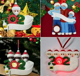 Cross-border family face mask snowman with light diy christmas tree pendant survivor pvc ornament