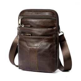 Retro Mens Bag Man Messenger Bag Genuine Leather Small Vintage Crossbody Bags For Men Male Shoulder Bolsa1