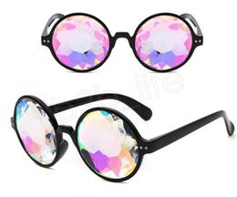 Retro Geometric Kaleidoscope Sunglasses Men Women Sunglasses Rainbow Lens Eyewear Festive Party Supplies Fashion Sunglass 2021