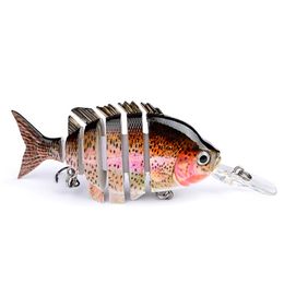 Top quality 7 Colour 10cm 14g Bass Fishing Lure Topwater Fishing Lures Multi Jointed Swimbait Lifelike Hard Bait Trout Perch