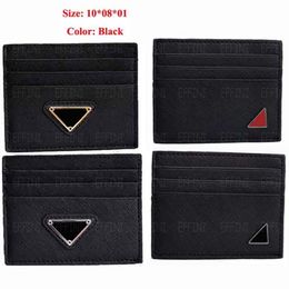 With Box Fashion Credit Card Holder Genuine Saffiano Leather Cardholder Wallet Business Money Clip Coin Purse for Men and Women 2022