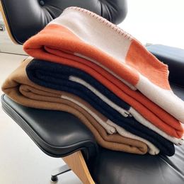 Blankets Luxury Designer Letter Blanket Soft Wool Thick Home Textile Sofa Bed Good Quailty Top Selling Beige Orange Black Red Grey Navy Big Size 140*170cm