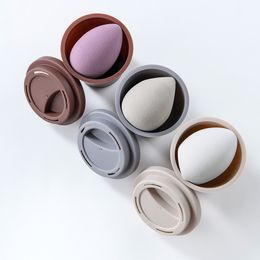 Makeup Sponge Holder Large Mold-Proof Portable Clean Mini Coffee Cup Storage Box for Cosmetics Sponge Case