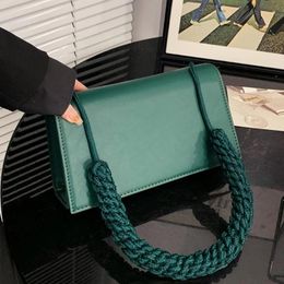 Evening Bags Vintage Square Tote Bag High Quality PU Leather Women's Designer Handbag Shoulder Messenger Purses