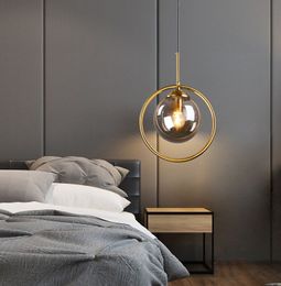 Gold Simple American style Nordic lighting Bedroom Pendant Light Glass Dining Room Corridor Living Room Fashion Retro Lamp led