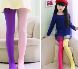 Girls' Tights and Socks Girls candy color tights for baby kids cute velvet pantyhose contrast color girl warm dance stockings