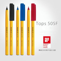 LifeMaster Schneider Tops 505F Yellow Body Super Large Ink Volume Ballpoint Pen Black/Blue/Red Writing Supplies 201111